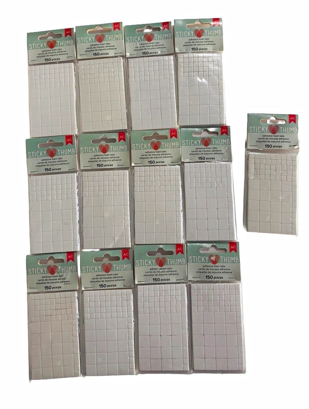 Sticky Thumb Adhesive Foam Tabs 150 Pc Each Lot of 13 American Crafts 1950 Total